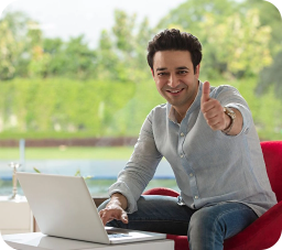Person working on laptop outdoors